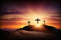 calvary sunset background for good friday he is risen,