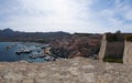 Calvi, Citadel, ancient walls, marina, sailboats, skyline, Corsica, Corse, France, Europe, island Royalty Free Stock Photo