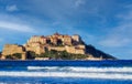 Calvi - panoramic view with fortress. Corsica Royalty Free Stock Photo