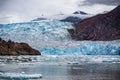 Calving face of the Glacier in Tracy Arm Fjord, Alaska. Royalty Free Stock Photo