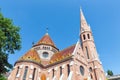 Calvinist Church with beautiful roof plates Budapest, Hungary Royalty Free Stock Photo