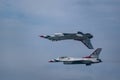 Calypso maneuver of F-16C\'s of the US Air Force Thunderbirds at the Cleveland National Air Show 2023