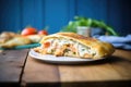 calzone with gooey cheese pull