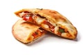 Calzone Pizza Isolated on a Transparent Background. AI Royalty Free Stock Photo