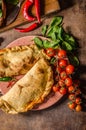 Calzone pizza rustic Royalty Free Stock Photo