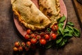 Calzone pizza rustic Royalty Free Stock Photo