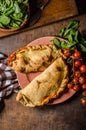 Calzone pizza rustic Royalty Free Stock Photo