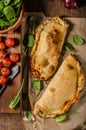 Calzone pizza rustic Royalty Free Stock Photo