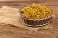 CalÃÂ©ndula officinalis Hierba AsterÃÂ¡cea - Dried calendula flowers Royalty Free Stock Photo