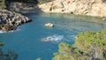 CalÃÂ³ d en Monjo bay between Peguera, Calvia and Andratx, Majorca island, Spain. Blue water in cirlce bay