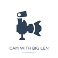 cam with big len icon in trendy design style. cam with big len icon isolated on white background. cam with big len vector icon Royalty Free Stock Photo