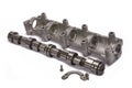 Cam-shaft of the engine in gathering Royalty Free Stock Photo