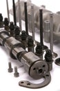 Cam-shaft of the engine in gathering Royalty Free Stock Photo