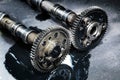 Cam shaft of a turbo diesel engine Royalty Free Stock Photo