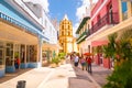 CAMAGUEY, CUBA - SEPTEMBER 4, 2015: Street view of UNESCO heritage city center Royalty Free Stock Photo