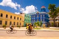 CAMAGUEY, CUBA - SEPTEMBER 4, 2015: Street view of UNESCO heritage city centre Royalty Free Stock Photo