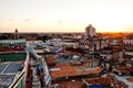 Camaguey UNESCO World Heritage Centre from above. View of the pedestrian street Maceo towards Soledad church. Royalty Free Stock Photo