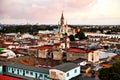 Camaguey UNESCO World Heritage Centre from above. View of the roofs and the Sacred Heart of Jesus Cathedral Iglesia del Sagrad Royalty Free Stock Photo