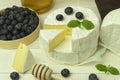 Camamber cheese is a type of soft, fatty cheese made from cow`s milk Royalty Free Stock Photo