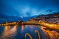 Camara de Lobos Harbor in the Madeira Islands, Portugal, photographed at night Royalty Free Stock Photo