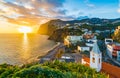 Camara de Lobos village at sunset Royalty Free Stock Photo