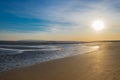 Camber Sands Beach-Sunset Royalty Free Stock Photo