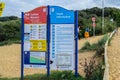 CAMBER SANDS, ENGLAND- 18 September 2021: Camber Western information sign near Camber Sands beach