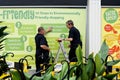 CAMBERLEY,ENGLAND, June 07 2016: Two men put up environmental posters