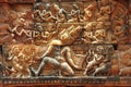 Cambodia Angkor Banteay Srey carved pediment Royalty Free Stock Photo