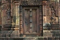 Cambodia Angkor Banteay Srey temple a false door Royalty Free Stock Photo