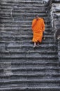 Cambodia Angkor wat with a monk Royalty Free Stock Photo