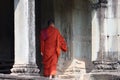 Cambodia. Angkor Wat temple. Monk. Siem Reap province