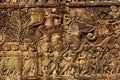 Cambodia Architecture. Bayon Khmer Temple Bas-relief Carving