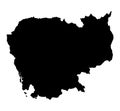 Cambodia Black Silhouette Map