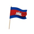 Cambodia flag on white background