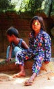 Cambodia girl at angkor wat