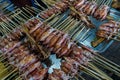 Cambodia. Kep. The crab market. Barbecue squid skewers