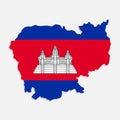 cambodia flag map Royalty Free Stock Photo