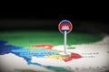Cambodia marked with a flag on the map Royalty Free Stock Photo