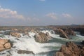 Cambodia. Mekong River. Waterfall. Stung Treng city. Stung Treng province. Royalty Free Stock Photo