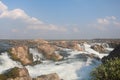 Cambodia. Mekong River. Waterfall . Stung Treng city. Stung Treng province. Royalty Free Stock Photo