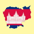 CAMBODIA National flag map