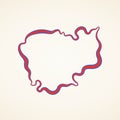 Cambodia - Outline Map Royalty Free Stock Photo