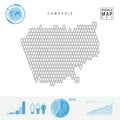 Cambodia People Icon Map. Stylized Vector Silhouette of Cambodia. Population Growth and Aging Infographics