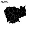 Cambodia political map of administrative divisions