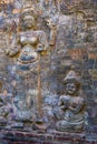 Cambodia. Siem Reap. Carved stone patterns on temple walls Banteay Srey Xth Century