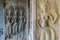 Cambodia. Siem Reap Province. A Devata sculpture at Angkor Wat