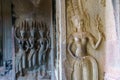 Cambodia. Siem Reap Province. A Devata sculpture at Angkor Wat