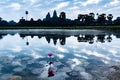 Cambodia. Siem Reap Province. A silhouette of Angkor Wat Royalty Free Stock Photo