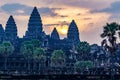 Cambodia. Siem Reap Province. Sunrise at Angkor Wat Royalty Free Stock Photo